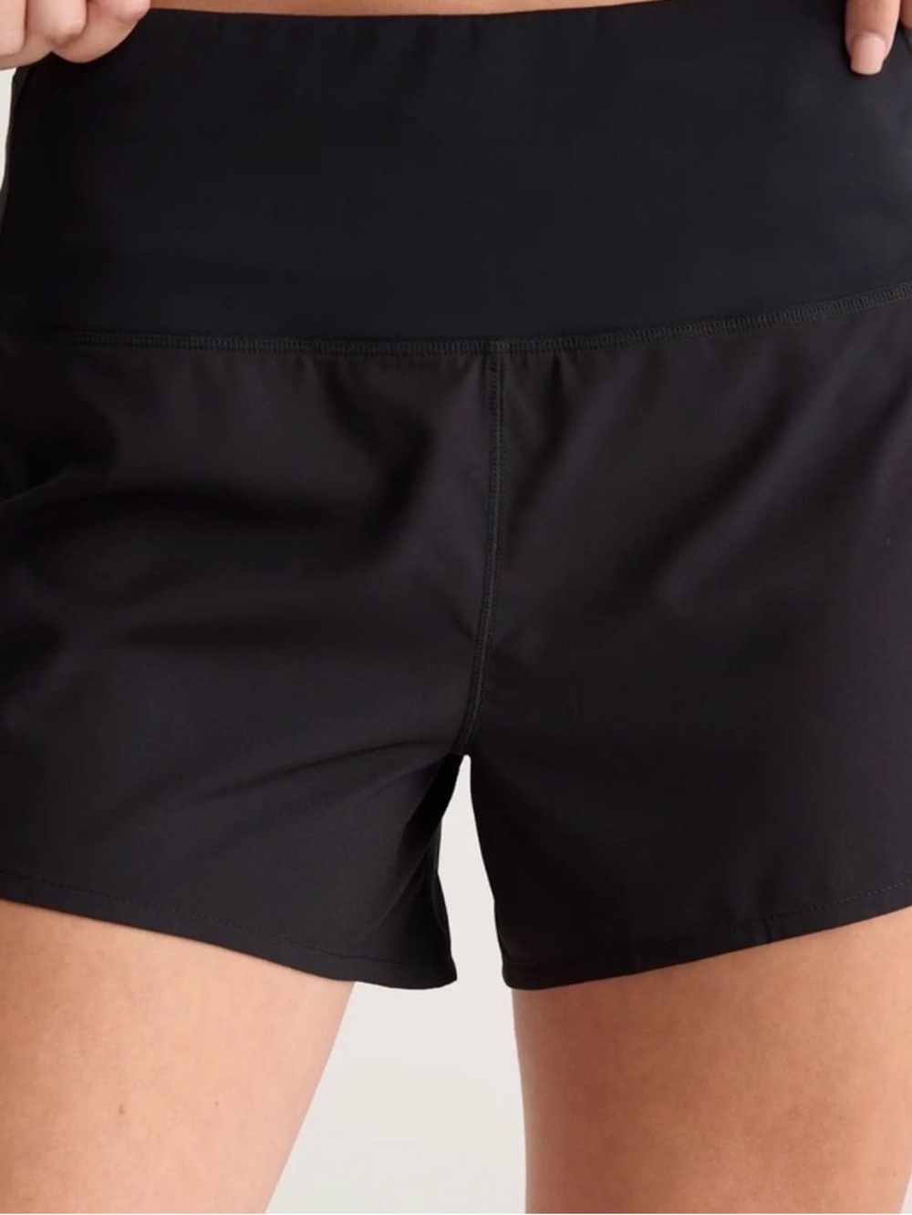 Quince High-Rise Black Running Shorts NWT